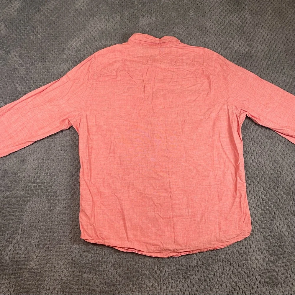 Hollister Men's Shirt Long Sleeve‎ Button Up Pink XL 100% Cotton Preppy Y2K Flaw